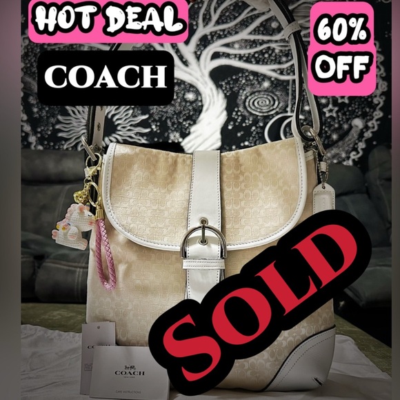 Coach Handbags - Vintage Coach soho shoulder bag 1994 year Beige and White new without tags